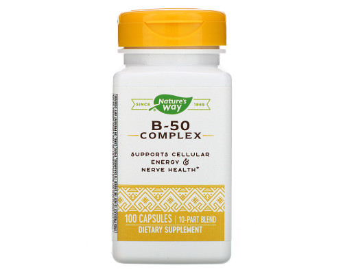 Витамин В-50 (комплекс), B-50 Complex, Nature's Way, 100 капсул