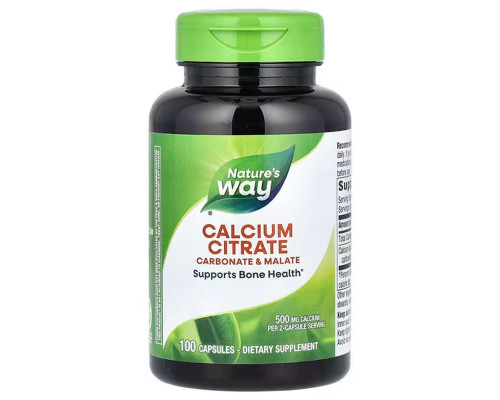 Цитрат кальция, Calcium Citrate, Nature's Way, 500 мг, 100 капсул (250 мг на капсулу)