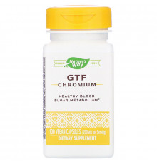 Хром, полиникотинат, GTF Chromium, Nature's Way, 200 мкг, 100 капсул