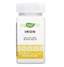 Железо, Iron, Nature's Way, 18 мг, 100 капсул
