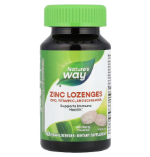 Глюконат цинка, Zinc Lozenges, Nature's Way, ягодный вкус, 60 пастилок