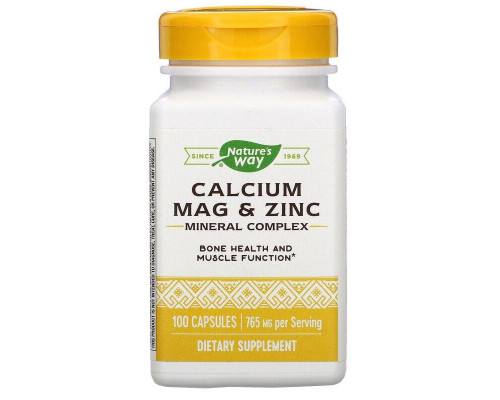 Кальцій, магній, цинк, Calcium Mag & Zinc, Nature's Way, 765 мг, 100 капсул