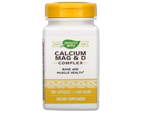 Комплекс кальция и магния с витамином D, Calcium Mag & D Complex, Nature's Way, 100 капсул
