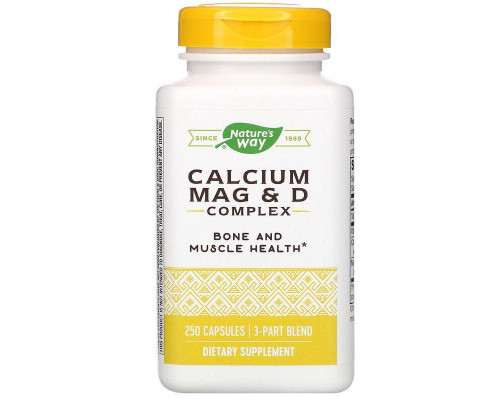 Кальций, магний и витамин D, Calcium Mag & D, Nature's Way, 250 капсул