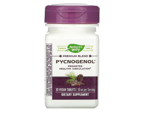 Пикногенол, Pycnogenol®, Nature's Way, экстракт сосновой коры, 50 мг, 30 таблеток