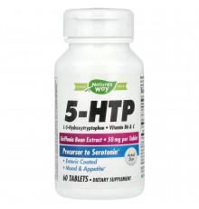 L-5-гидрокситриптофан, 5-HTP, Nature's Way, 50 мг, 60 вегетарианских таблеток