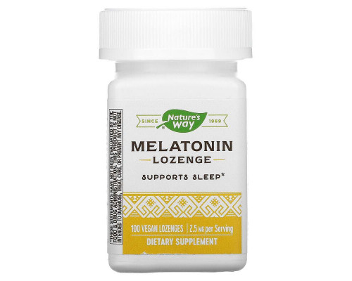 Мелатонин, Melatonin, Nature's Way, 2,5 мг, 100 веганских леденцов