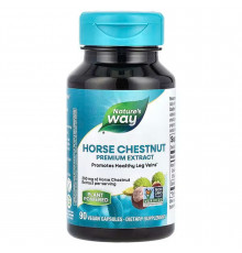 Конский каштан, Horse Chestnut, Nature's Way, премиум экстракт, 250 мг, 90 веганских капсул