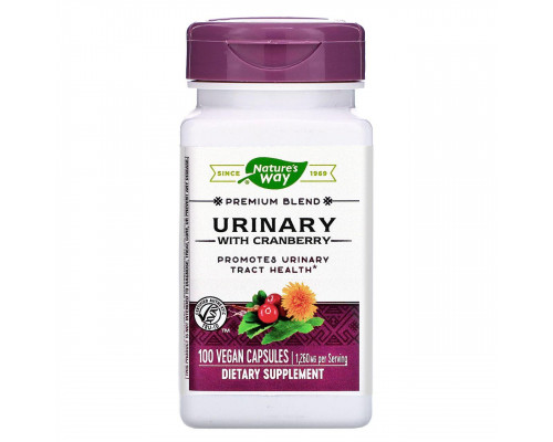 Клюква для мочевых путей, Urinary with Cranberry, Nature's Way,  100 веганских капсул