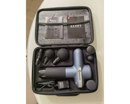 Професійний перкусійний масажер Booster Lightsaber U1 (24v) – синій масажний пістолет для тіла