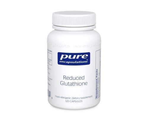 Пониженный Глутатион, Reduced Glutathione, Pure Encapsulations, для здоровья клеток и функции печени, 120 капсул