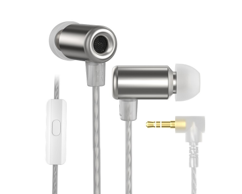 Навушники KZ Ling Long з мікрофоном silver