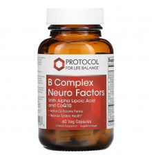Комплекс витаминов группы В, B Complex Neuro Factors, Protocol for Life Balance, 60 вегетарианских капсул
