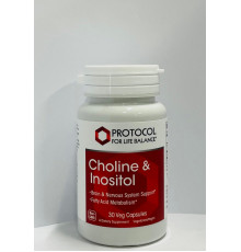 Холін та інозитол, Choline & Inositol, Protocol for Life Balance, 250/250 мг, 30 веганських капсул