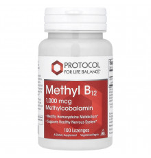 Метил В12, Methyl B12, Protocol for Life Balance, 1000 мкг, 100 пастилок