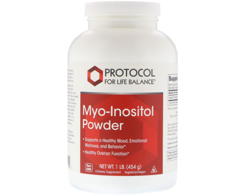 Мио-инозитол, Myo-Inositol Powder, Protocol for Life Balance, порошок, 454 г