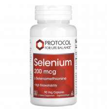 Селен, Selenium, Protocol for Life Balance, 200 мкг, 90 веганских капсул