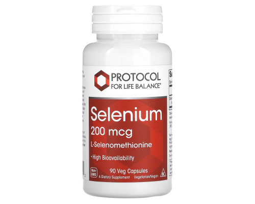 Селен, Selenium, Protocol for Life Balance, 200 мкг, 90 веганских капсул