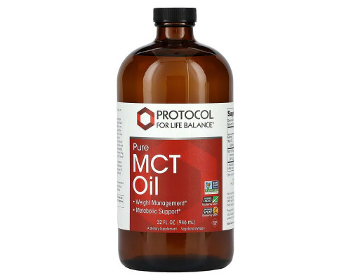 Масло MCT, Pure MCT Oil, Protocol for Life Balance, чистое, 946 мл
