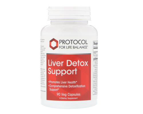 Поддержка детоксикации печени, Liver Detox Support, Protocol for Life Balance, 90 вегетарианских капсул