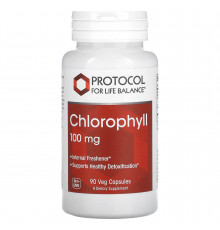 Хлорофилл, Chlorophyll, Protocol for Life Balance, 100 мг, 90 вегетарианских капсул