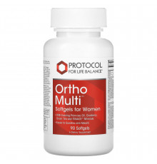 Мультивитамины для женщин, Ortho Multi for Women, Protocol for Life Balance, 90 гелевых капсул