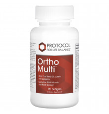 Мультивитамины и мультиминералы, Ortho Multi, Protocol for Life Balance, полный комплекс, 90 гелевых капсул