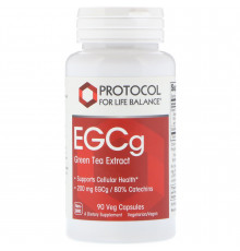 Экстракт зеленого чая, EGCg Green Tea, Protocol for Life Balance, 200 мг, 90 вегетарианских капсул