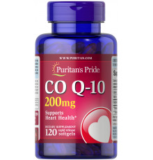 Коэнзим Q10, CO Q-10, Puritan's Pride, 200 мг, 120 гелевых капсул