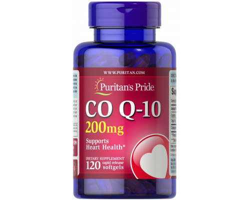 Коэнзим Q10, CO Q-10, Puritan's Pride, 200 мг, 120 гелевых капсул
