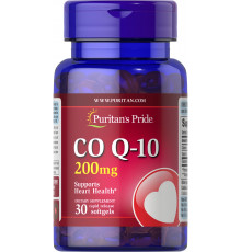 Коэнзим Q-10, Co Q-10, Puritan's Pride, 200 мг, 30 гелевых капсул быстрого высвобождения