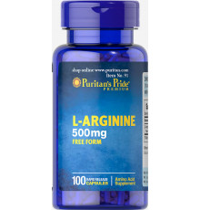 L-аргинин, L-Arginine, Puritan's Pride, 500 мг, 100 капсул