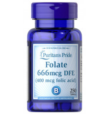 Фолиевая кислота, Folic Acid, Puritan's Pride, 400 мкг, 250 таблеток