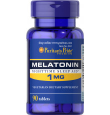 Мелатонин, Melatonin, Puritan's Pride, 1 мг, 90 таблеток