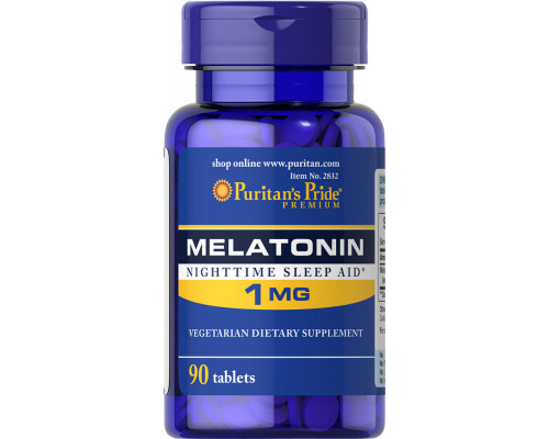 Мелатонин, Melatonin, Puritan's Pride, 1 мг, 90 таблеток