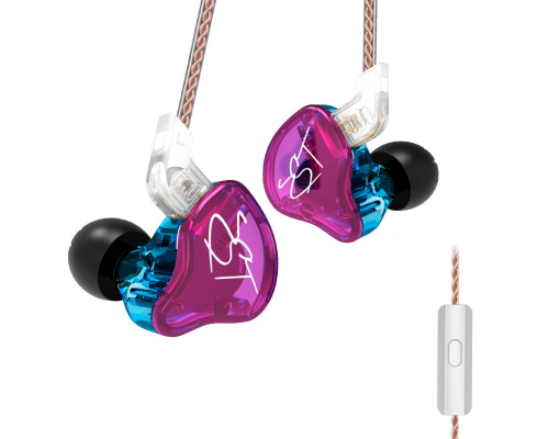 Навушники KZ ZST з мікрофоном purple