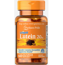Лютеин для зрения с зеаксантином, Lutein with Zeaxanthin, Puritan's Pride, 20 мг, 60 капсул