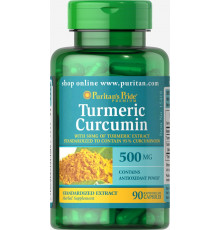 Куркумин, Turmeric Curcumin, Puritan's Pride, 500 мг, 90 капсул