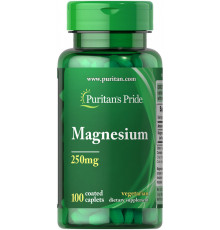 Магний, Magnesium, Puritan's Pride, 250 мг, 100 капсул
