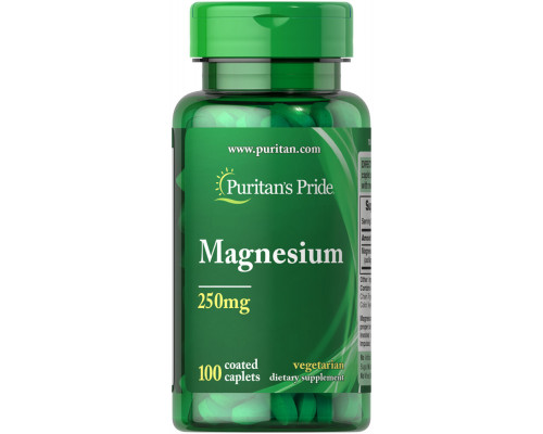 Магний, Magnesium, Puritan's Pride, 250 мг, 100 капсул