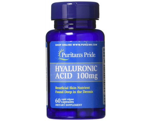Гиалуроновая кислота, Hyaluronic Acid, Puritan's Pride, 100 мг, 60 капсул