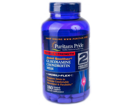 Глюкозамин хондроитин и МСМ, Triple Strength Glucosamine, Chondroitin, MSM, Puritan's Pride, 180 каплет