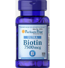 Биотин, Biotin, Puritan's Pride, 7500 мкг, 100 таблеток