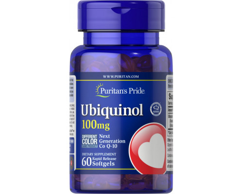 Убихинол, Ubiquinol, Puritan's Pride, 100 мг, 60 гелевых капсул