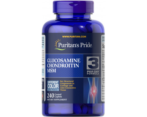 Глюкозамин хондроитин и МСМ, Double Strength Glucosamine, Chondroitin MSM, Puritan's Pride, 240 каплет