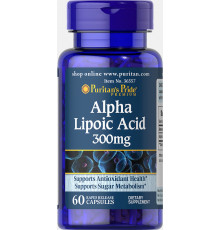 Альфа-липоевая кислота, Alpha Lipoic Acid, Puritan's Pride, 300 мг, 60 капсул