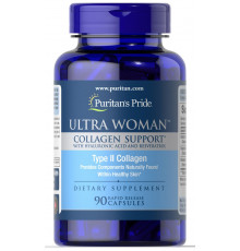 Поддержка коллагена, Ultra Woman™ Collagen Support with Hyaluronic Acid, Puritan's Pride, с гиалуроновой кислотой, 1000 мг, 90 капсул