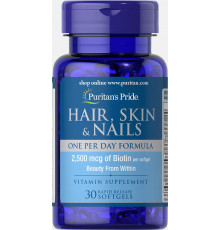 Формула для волос, кожи, ногтей, Hair, Skin & Nails, Puritan's Pride, 1 в день, 30 капсул