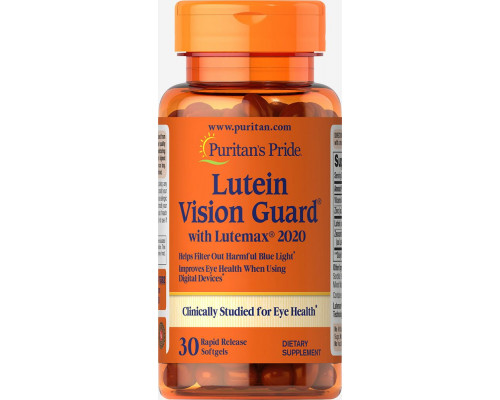 Лютеин с зеаксантином и цинком, Lutein Vision Guard, Puritan's Pride, 30 гелевых капсул