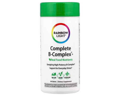 Комплекс витаминов В (формула), Complete B-Complex, Rainbow Light, 90 таблеток